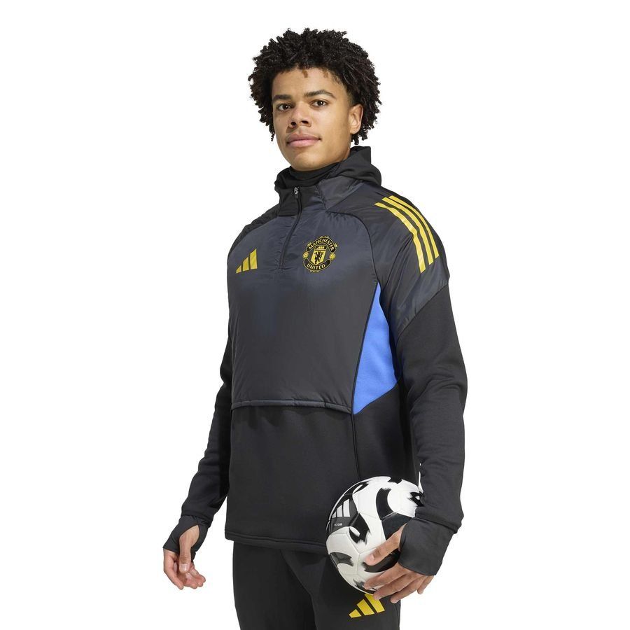 Manchester United Training Shirt Tiro 25 EU Winterized - Black/Hi-Res Blue/Tribe Yellow - Men's-SoccerKits Hub | Buy Soccer Jerseys Online